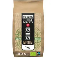 Douwe Egberts Koffie espresso bonen medium roast Organic en Fairtrade 1kg