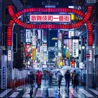 IXXI Kabukicho Nightlife District - Tokyo, Jan Becke - 80 x 80 cm - Gratis ophangtool - Grote wanddecoratie en posters - Fotografie, Woonkamer