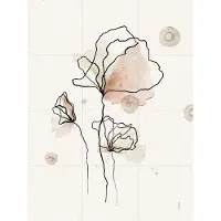 IXXI Whimsical Blooms, Ankie Kooi & Various - 60 x 80 cm - Grote wanddecoratie en posters - Minimalisme, Aquarel, Illustraties, Line art