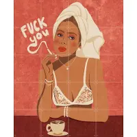 IXXI Thinking of you, Raissa Oltmanns - 80 x 100 cm - Gratis ophangtool - Grote wanddecoratie en posters - Illustraties, Pop art, Speels, Grafisch