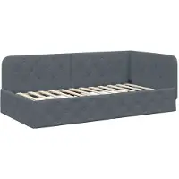 vidaXL Hoek Bed Frame Donkergrijs 100 x 200 cm Fluweel