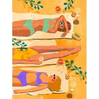 IXXI Summer Girls, Raissa Oltmanns - 60 x 80 cm - Grote wanddecoratie en posters - Illustraties, Grafisch Ontwerp, Kleurrijk, Speels, Slaapkamer