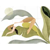 IXXI Banana Palms, Maggie Stephenson - 80 x 60 cm - Grote wanddecoratie en posters - Illustraties, Speels, Woonkamer, Slaapkamer, Bladeren, Botanisch