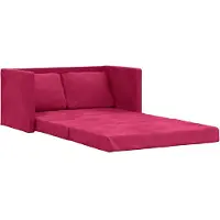 vidaXL Slaapbank vloermodel 2-in-1 122x204x55 cm fluweel wijnrood