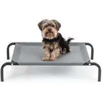 Lionto verhoogd hondenbed belastbaar tot 30 kg, 75x47 cm grijs