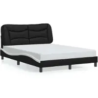 vidaXL Bedframe zonder matras "Hvar", zwart en wit, 120x200 cm, kunstleer