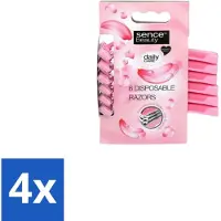 Sence – Wegwerpscheermes – Glad Scheren – Comfort Grip – 6 Wegwerpscheermes - Voordeelverpakking - 4 stuks