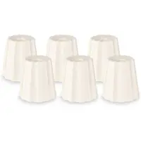Vtwonen Kandelaar Set van 6 - Kaarsenhouder van Keramiek - Wit - 5.6x6cm