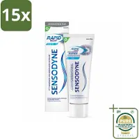 Sensodyne 15 x - Tandpasta - Rapid Relief - Gevoeligheidsverlichting - 75 ml - Grootverpakking - Gevoelige Tanden - Tandpasta - Verlichting - Snel Verlichting - Gevoeligheidsverlichting