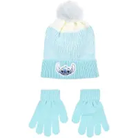 Disney Lilo & Stitch Winterset - Muts + Handschoenen - Lichtblauw - Maat 54 cm hoofdomtrek