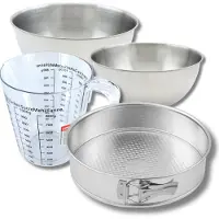 Zenker Bakkersset met 28 cm springvorm, 2 mengkommen, maatbeker en spatel
