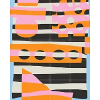 IXXI Abstract Stripe - Collage 6, Little Dean & Various - 80 x 100 cm - Gratis ophangtool - Grote wanddecoratie en posters - Strepen, Grafisch