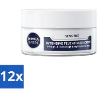 Nivea Men – Gezichtscrème – Sensitive Intensive – 50 ml - Voordeelverpakking - 12 stuks