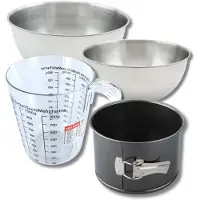 Zenker Bakkersset met 18 cm scharnierend panettonevorm, 2 mengkommen, maatbeker en spatel