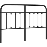 vidaXL Vervangend hoofdbord metaal zwart 135 cm