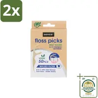 Sence – Flosser – Fresh 2-in-1 Bamboo – 50 Flossers - Voordeelverpakking - 2 stuks - Tandenstoker - Tandplak