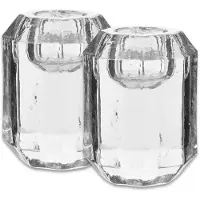 Vtwonen - Seasonal - Set van 2 - Kandelaars - Transparant - Glas