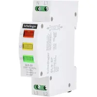Bemko LED Fase-indicatie Lamp 3-fase - DIN-rail 35mm - Rood/Geel/Groen - 230V AC - SL9 - IP20