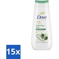Dove 15 x Douchecrème - Hydrating Care - Aloe Vera - 225 ml - Douchegel - Hydraterende Douchegel - Aloë Vera - Berkenwater - Droge Huid