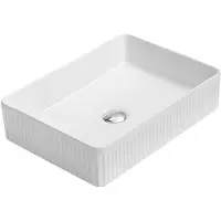 Mexen Grovo geribbelde opbouw wastafel 51 x 37 cm, wit - 22305100