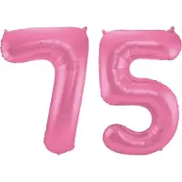 Folat Verjaardag Leeftijd folieballon - 75 jaar - roze - 86 cm - cijferballon groot