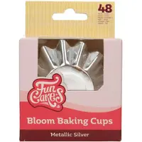 Funcakes Bloom Baking Cups - Duurzaam Gecoat Karton - Metallic Zilver - pk/48