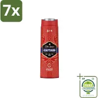 Old Spice 7 x – Douchegel – Captain – 400 ml - Grootverpakking - Douchegel Voor Mannen - Gezichtsreiniging - Haarreiniging - Lichaamreiniging - Fris Geur