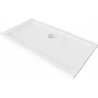 Mexen Flat rechthoekige douchebak slim 140 x 70 , wit, sifon chroom - 40107014