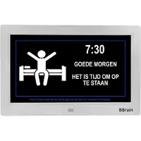 BBrain Basic - Dementieklok XL 10 inch wit - Kalenderklok met dag, datum en tijd - Alzheimer