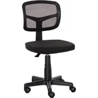 STILVORA Bureaustoel 43 X 48 X 77,5 89,5 Cm - Ergonomisch En In Hoogte Verstelbaar - Draaibaar Met Wieltjes - Zonder Armleuningen - Stof Zwart