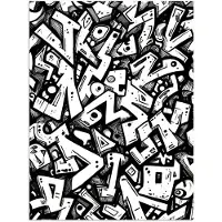 PosterMonkey Poster 90x120 cm - Vormen - Letters - Graffiti - Zwart - Posters - Kamer decoratie - Wanddecoratie woonkamer - Muurdecoratie slaapkamer