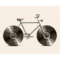 IXXI Velophone, Florent Bodart - 100 x 80 cm - Gratis ophangtool - Grote wanddecoratie en posters - Grafisch Ontwerp, Speels, Line art, Illustraties