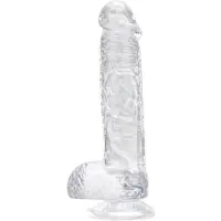 Power Escorts 6 Inch Realistische Transparante Dildo met Balzak – br-n12201