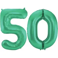 Folat Verjaardag Leeftijd folieballon - 50 jaar - groen - 86 cm - cijferballon groot - Abraham / Sarah