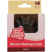 Funcakes Bloom Baking Cups - Duurzaam Gecoat Karton - Zwart - pk/48