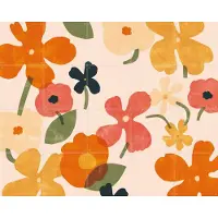IXXI Little Flowers, Lotte Dirks - 100 x 80 cm - Grote wanddecoratie en posters - Illustraties, Vintage, Speels, Woonkamer, Winter, Botanisch, Bloemen