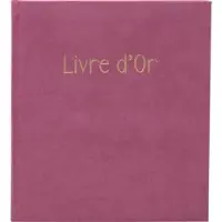 Exacompta gastenboek Skandi Altrosa 21x19 cm, fluwelen kaft, 140 pagina's Clairefontaine, gouden rand, doos