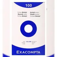 Exacompta 12x etui 100 steekkaarten bristol - effen niet geperforeerd 125x200mm - Wit - 13303E