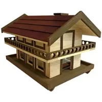 Windhager Vogelvoederhuisje op Paal Landhuis XXL - Vogelhuis, vogelvoederhuisjes voor tuinvogels - Vogelvoedersilo XXL
