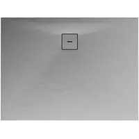 Schulte douchebak 75x140x4 cm Mineraalmarmer steen-optiek, composiet Steengrijs, inclusief afvoergarnituur, EP216714-117