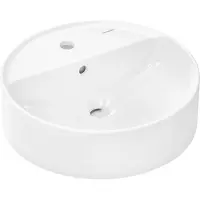 Hansgrohe Wastafelblad Xuniva S met kraangat en overloop, 450x450mm, wit