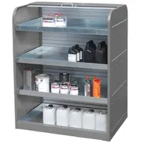 Bauer Roldeurkast voor gevaarlijke stoffen, type RSG-4, B 1294 x D 870 x H 1610 mm, afsluitbaar, grijs RAL 7005
