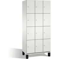 C+P Cambio lockerkast, 3 vakken, 12 vakken, op poten, B 900 x D 525 x H 1980 mm, lichtgrijs