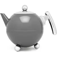 Bredemeijer - Theepot Bella Ronde 1,2L Cool Grey- Dubbelwandig