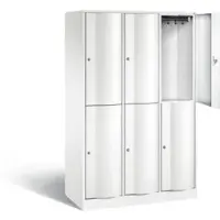 C+P Garderobekast Resisto, 3 vakken, 6 vakken, B 1148 x D 540 x H 1950 mm, verkeerswit