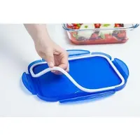 Pyrex - Cook & Go Schaal Rechthoek met Deksel 2-Delig - Transparant - Borosilicaatglas