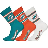 NFL Sokken ' NFL Miami Dolphins Crew ' blauw / turquoise / oranje / wit