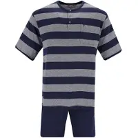 Hajo Pyjama kort grijs / donkergrijs