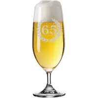 Luxentu Biertulpe Pilsglas mit Gravur 65. Jubiläum 360 ml