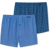 Schiesser Boxershorts royal blue/koningsblauw / lichtblauw / zwart / wit